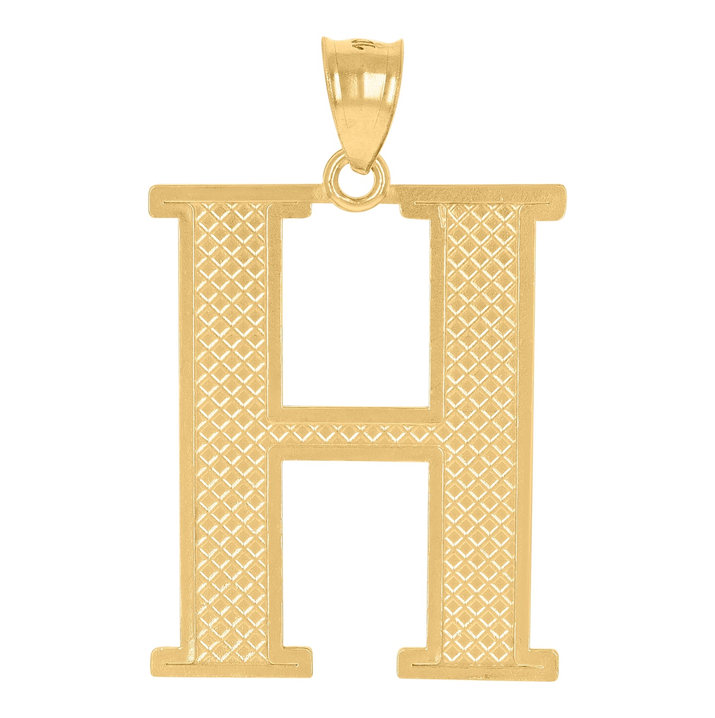 10K Yellow Gold Unisex Initial Alphabet Charm Pendant