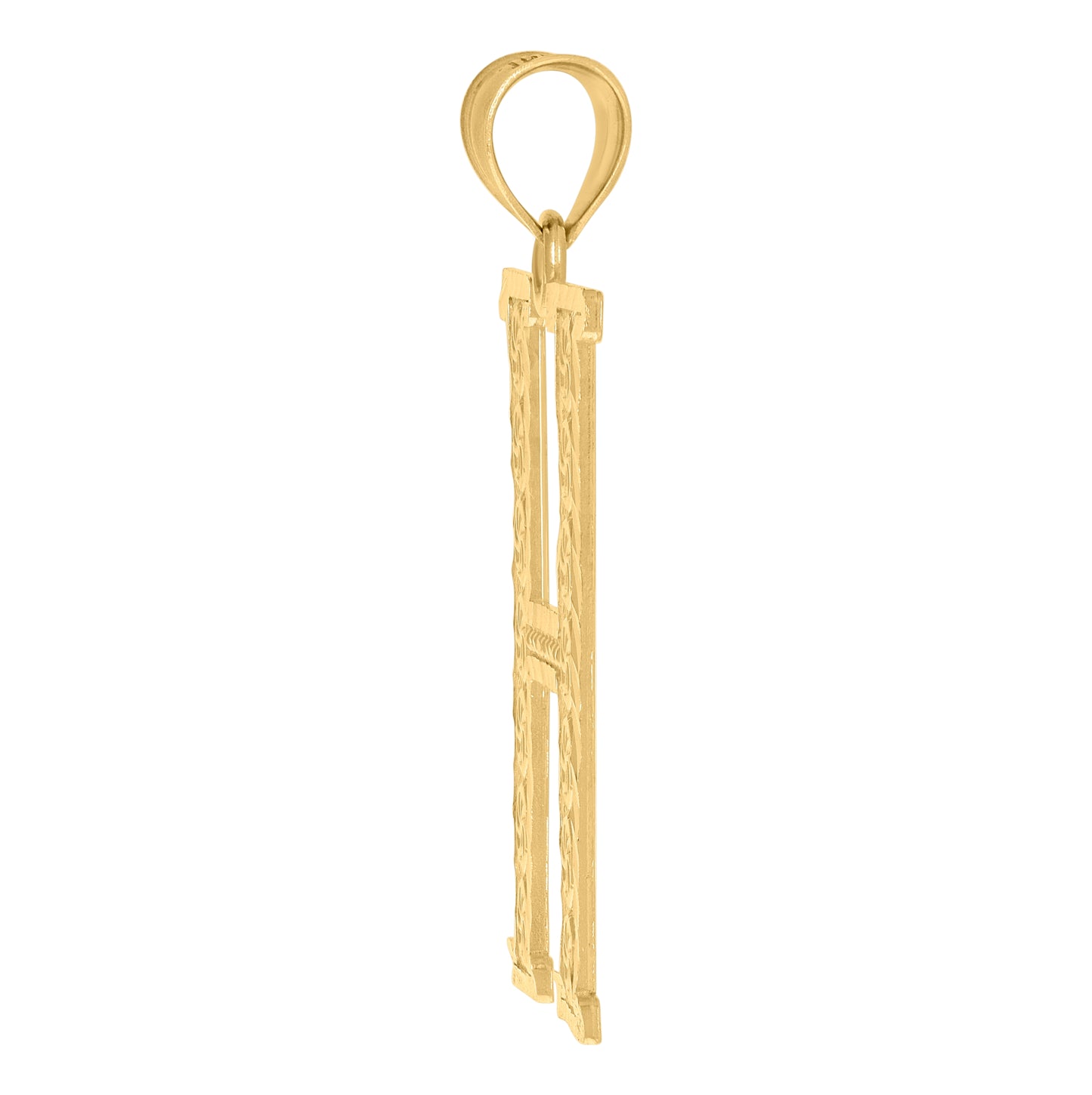 10K Yellow Gold Unisex Initial Alphabet Charm Pendant