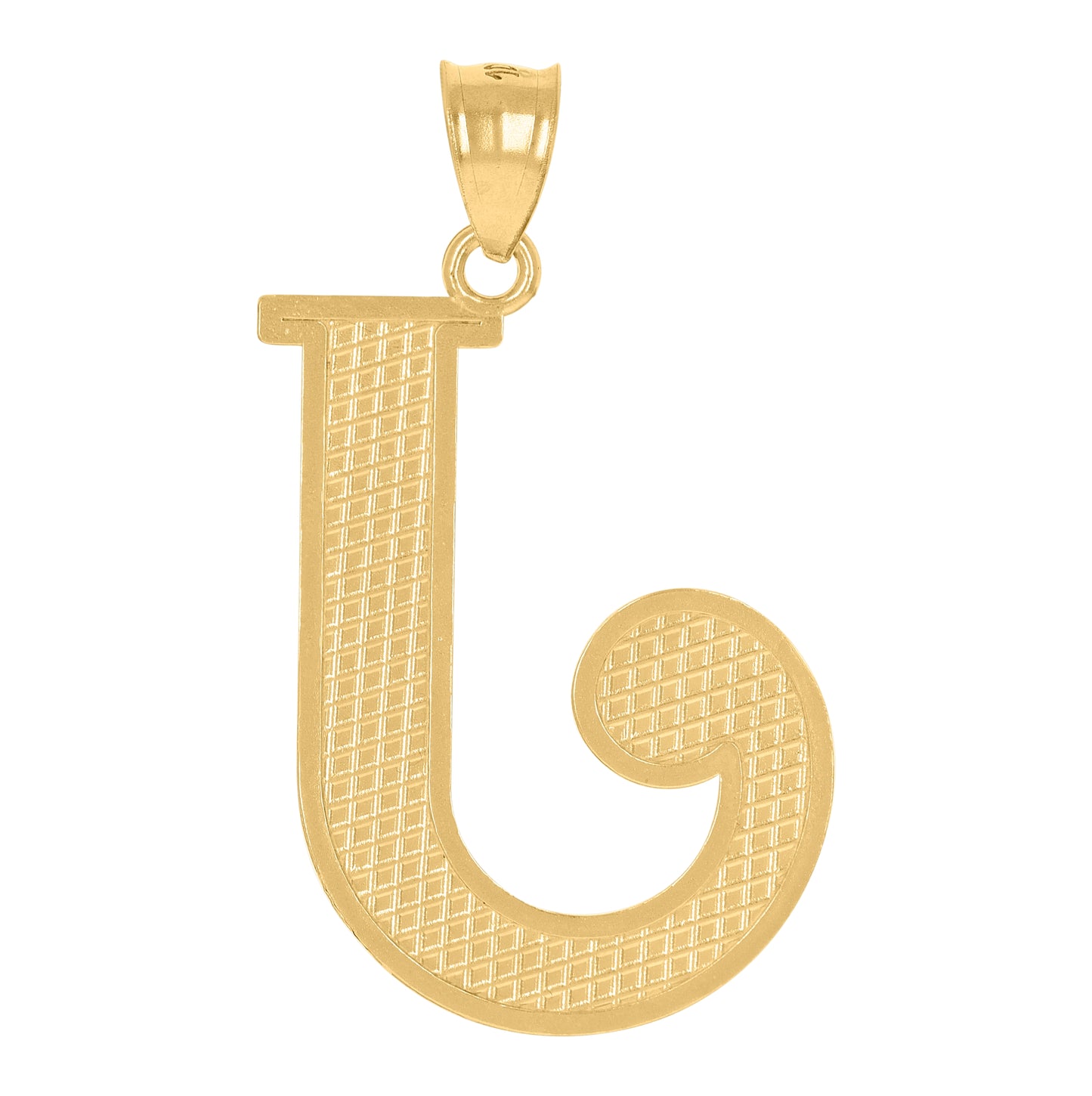 10K Yellow Gold Unisex Initial Alphabet Charm Pendant