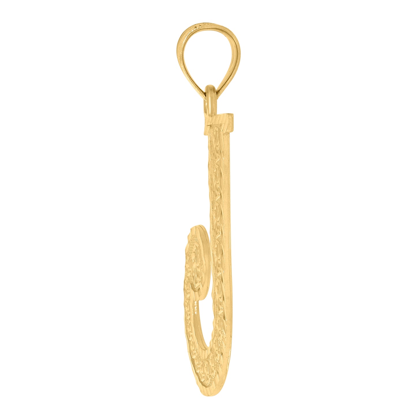 10K Yellow Gold Unisex Initial Alphabet Charm Pendant