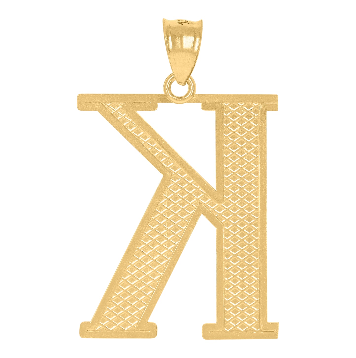 10K Yellow Gold Unisex Initial Alphabet Charm Pendant