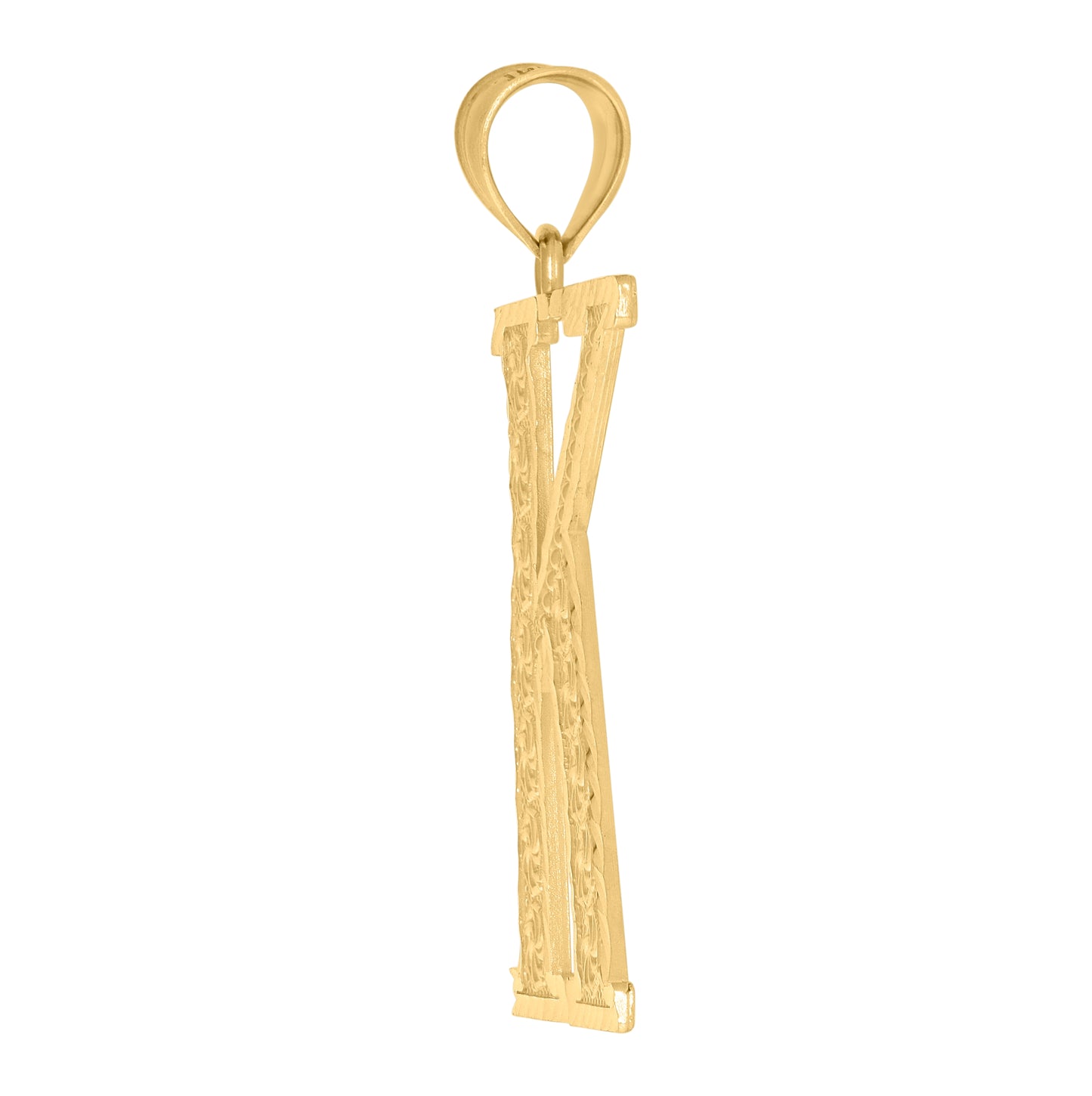 10K Yellow Gold Unisex Initial Alphabet Charm Pendant