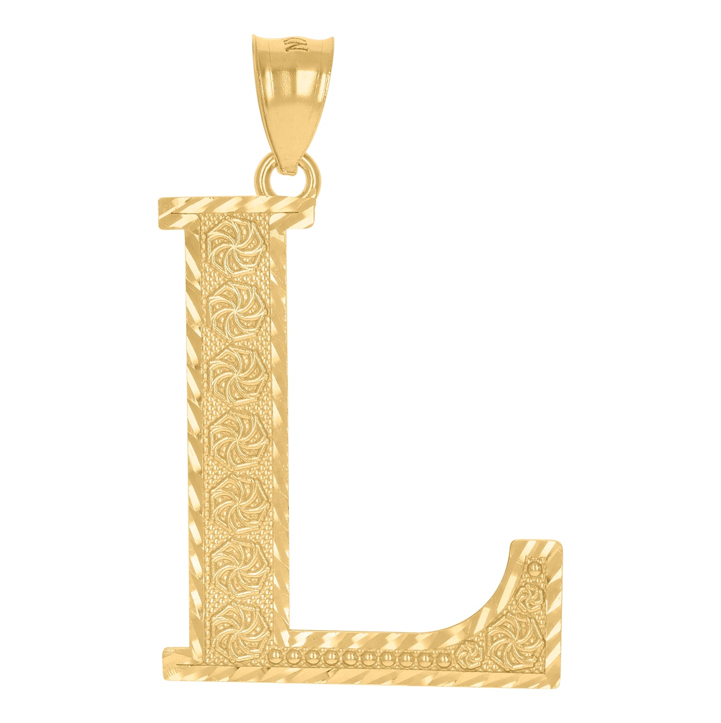 10K Yellow Gold Unisex Initial Alphabet Charm Pendant