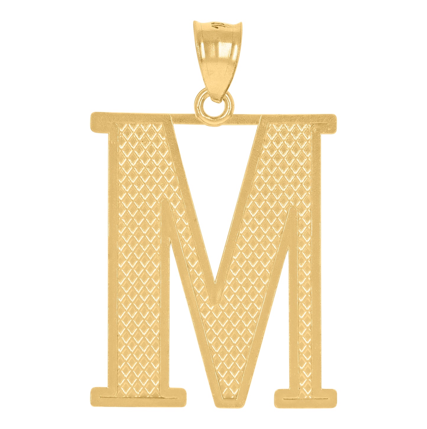 10K Yellow Gold Unisex Initial Alphabet Charm Pendant