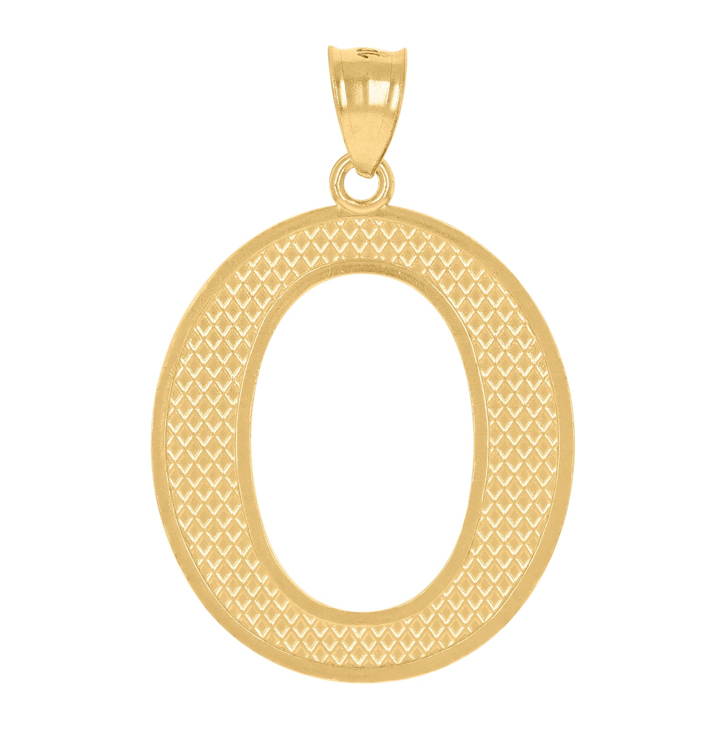 10K Yellow Gold Unisex Initial Alphabet Charm Pendant