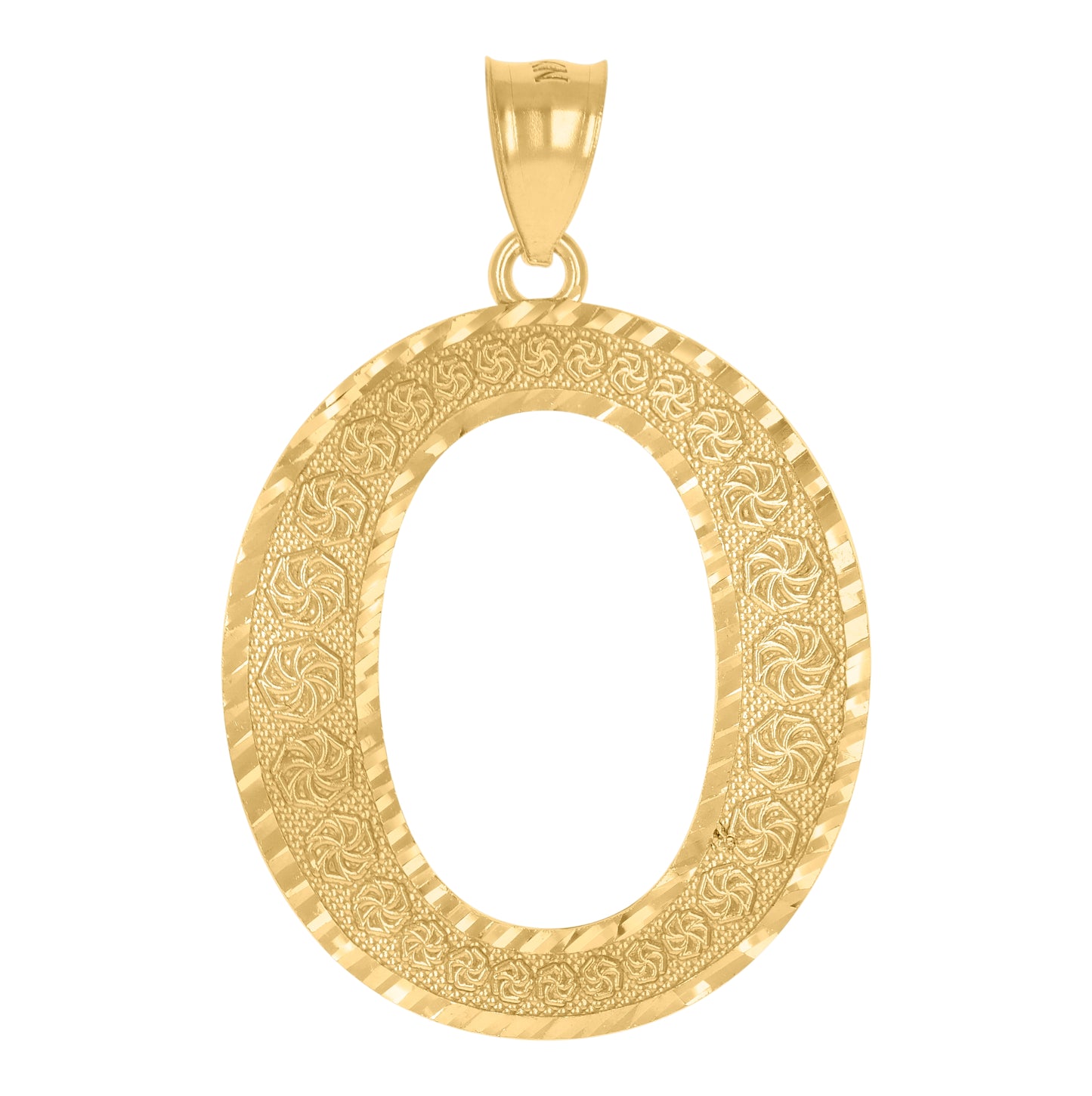 10K Yellow Gold Unisex Initial Alphabet Charm Pendant