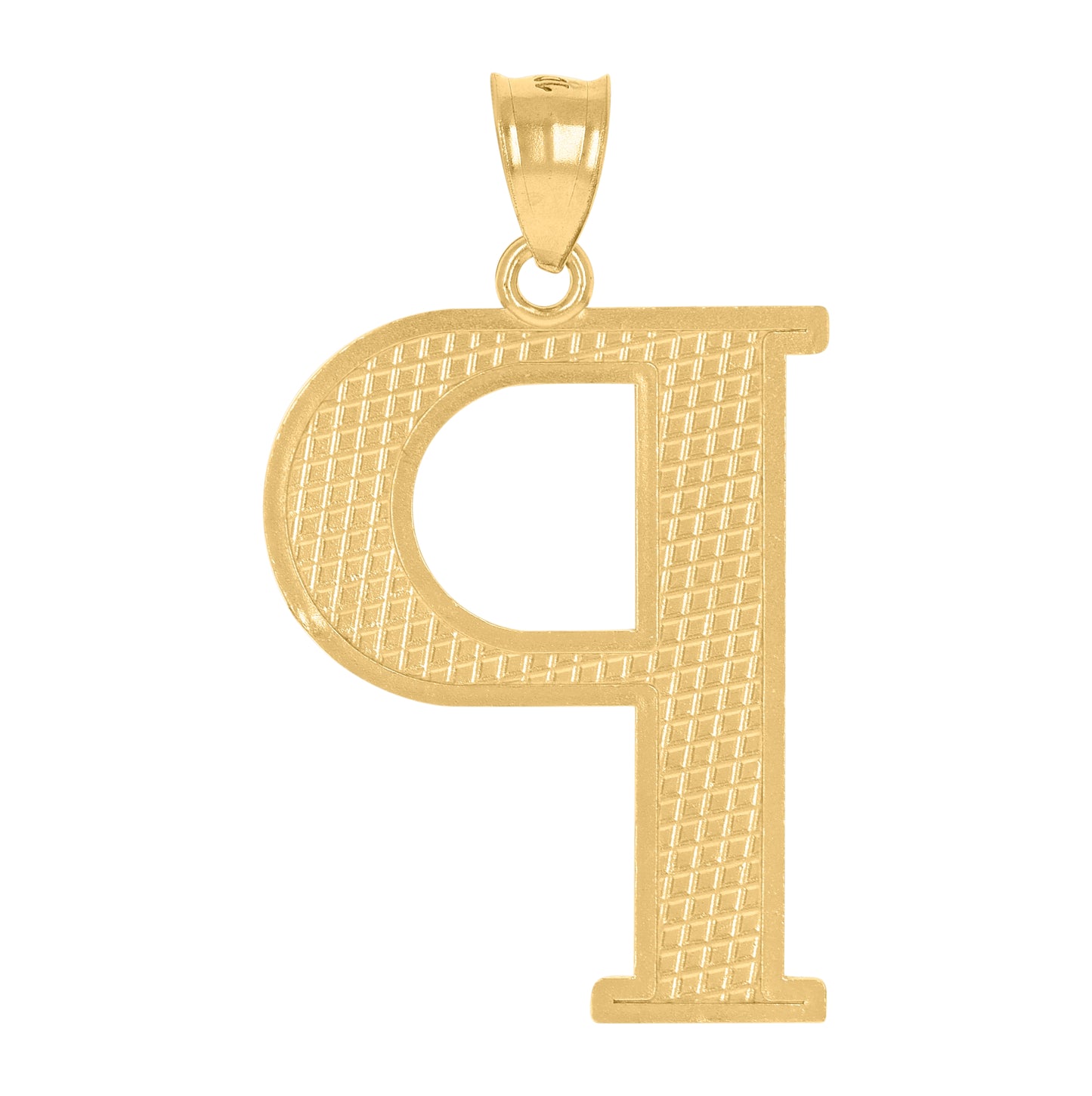 10K Yellow Gold Unisex Initial Alphabet Charm Pendant