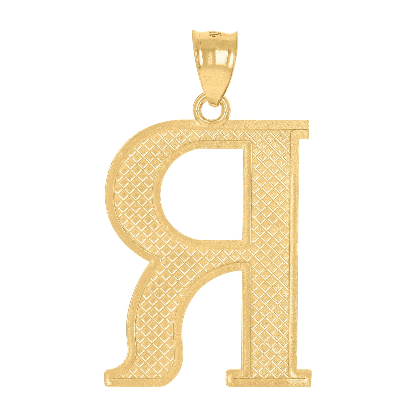 10K Yellow Gold Unisex Initial Alphabet Charm Pendant