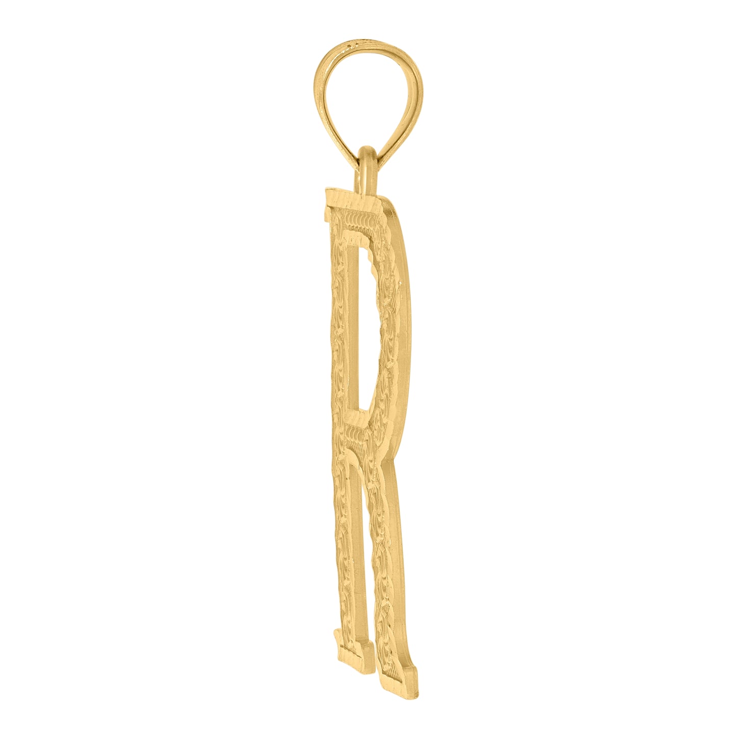 10K Yellow Gold Unisex Initial Alphabet Charm Pendant