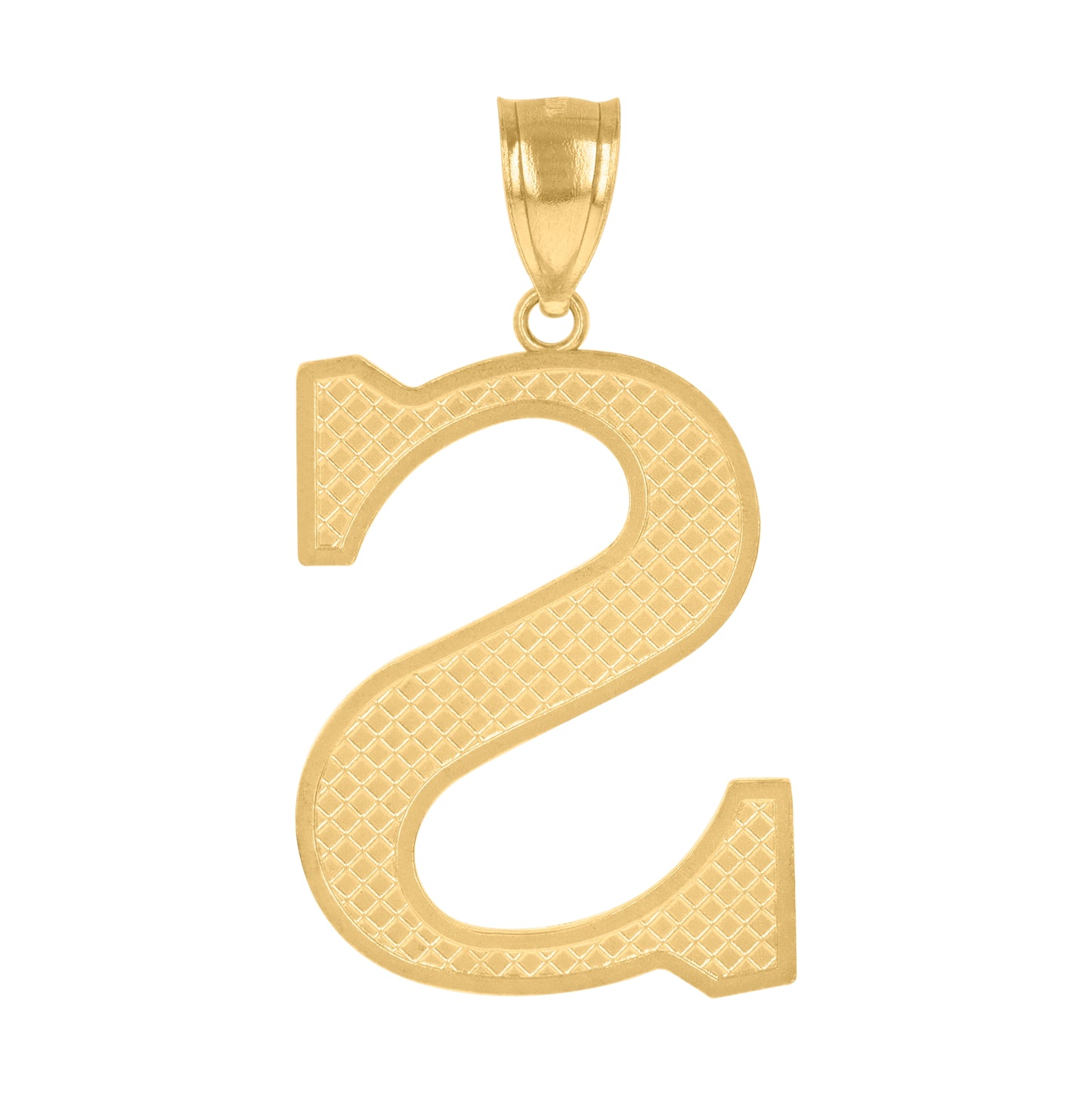 10K Yellow Gold Unisex Initial Alphabet Charm Pendant