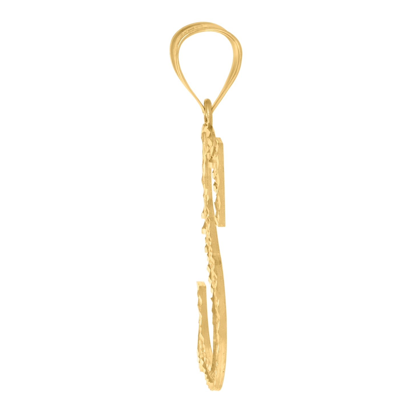 10K Yellow Gold Unisex Initial Alphabet Charm Pendant