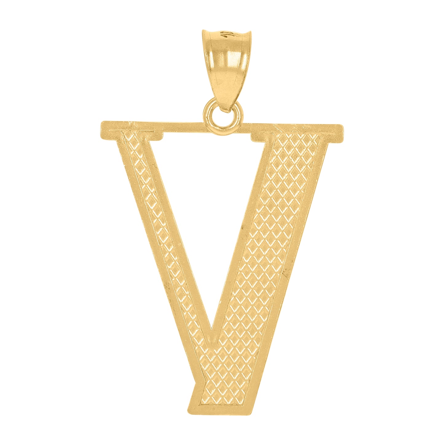 10K Yellow Gold Unisex Initial Alphabet Charm Pendant