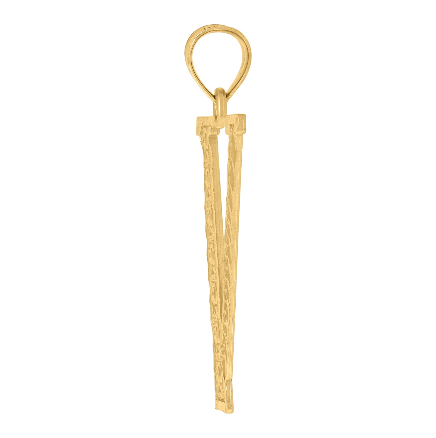 10K Yellow Gold Unisex Initial Alphabet Charm Pendant