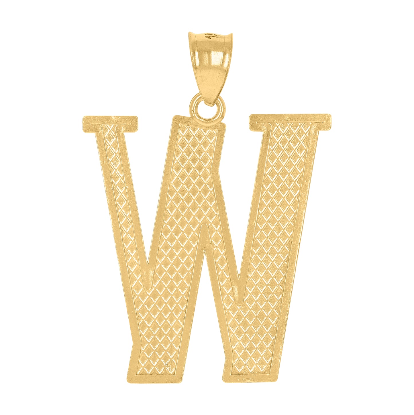 10K Yellow Gold Unisex Initial Alphabet Charm Pendant