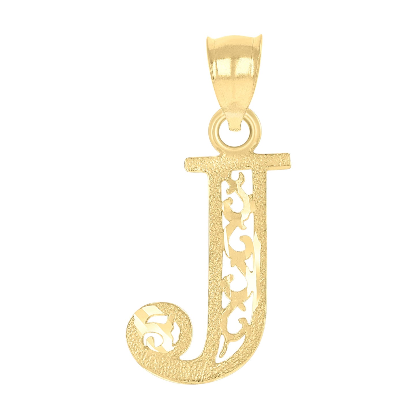 10K Yellow Gold Unisex Initial Letter Charm Pendant