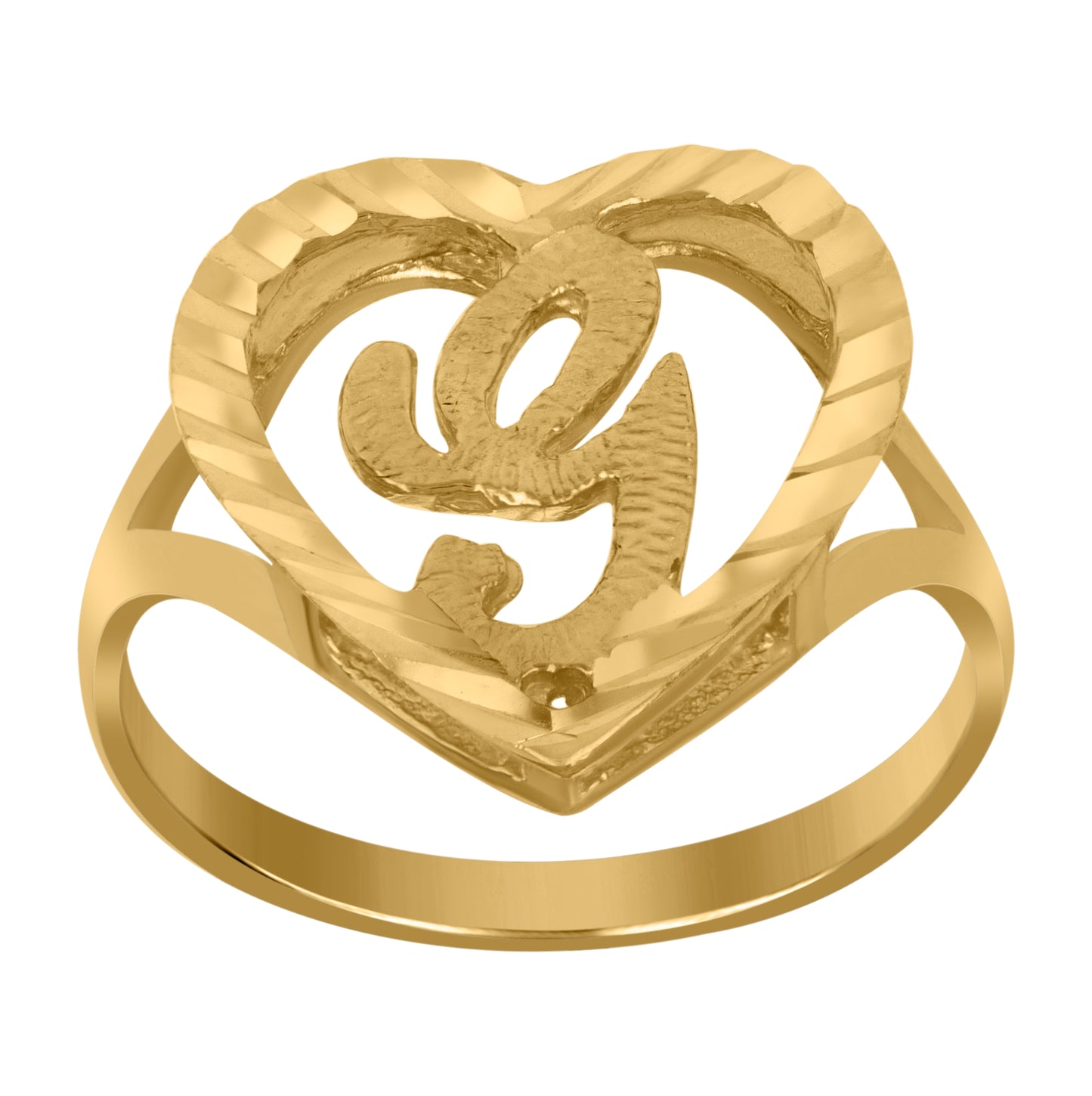 10K Yellow Gold Unisex Initial Alphabet Bridal Anniversary Engagement Wedding Ring