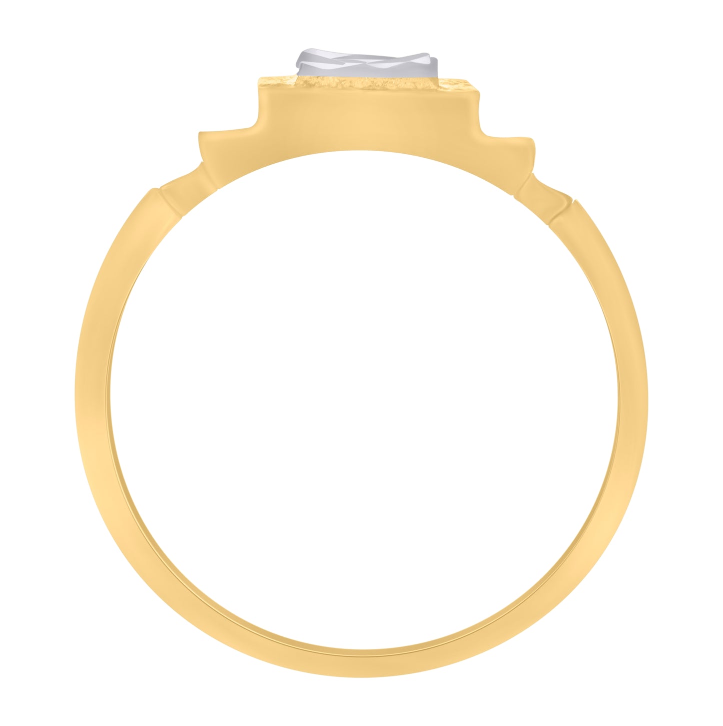 10K Two-Tone Gold Unisex Initial Alphabet Bridal Anniversary Engagement Wedding Ring