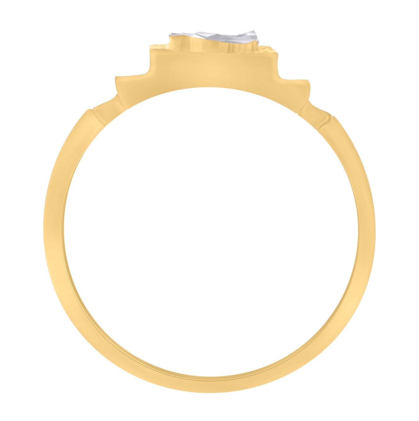 10K Two-Tone Gold Unisex Initial Alphabet Bridal Anniversary Engagement Wedding Ring