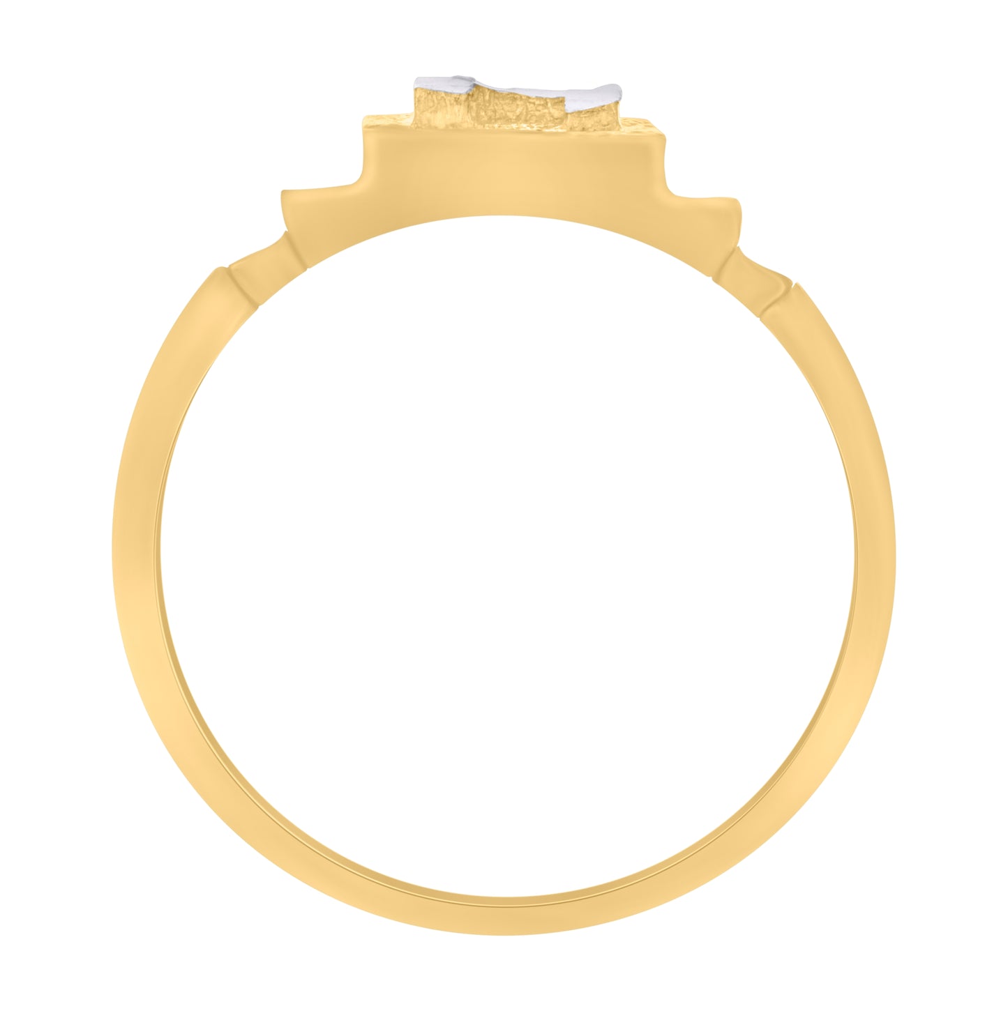 10K Two-Tone Gold Unisex Initial Alphabet Bridal Anniversary Engagement Wedding Ring