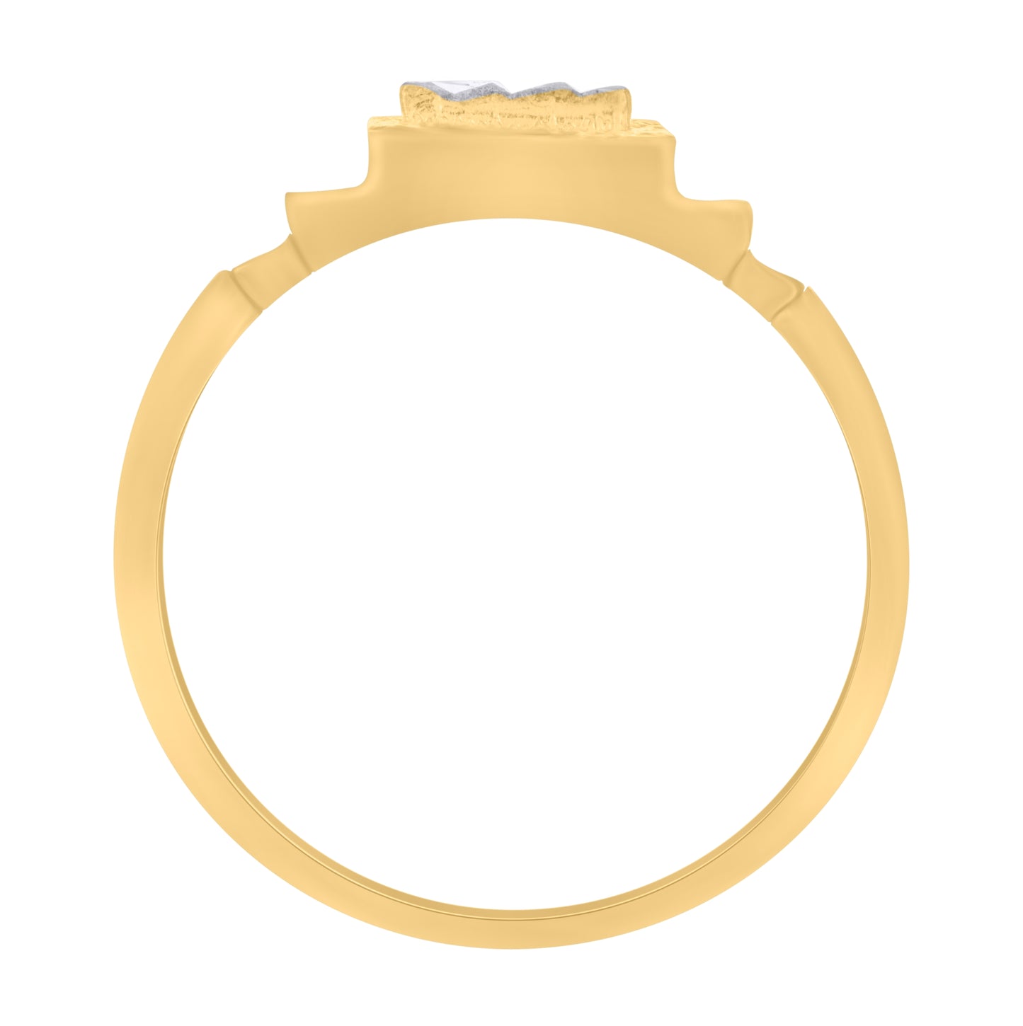 10K Two-Tone Gold Unisex Initial Alphabet Bridal Anniversary Engagement Wedding Ring