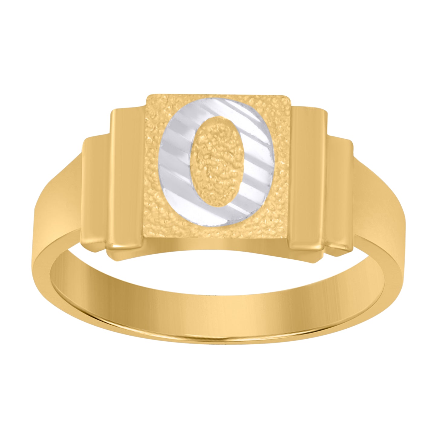 10K Two-Tone Gold Unisex Initial Alphabet Bridal Anniversary Engagement Wedding Ring