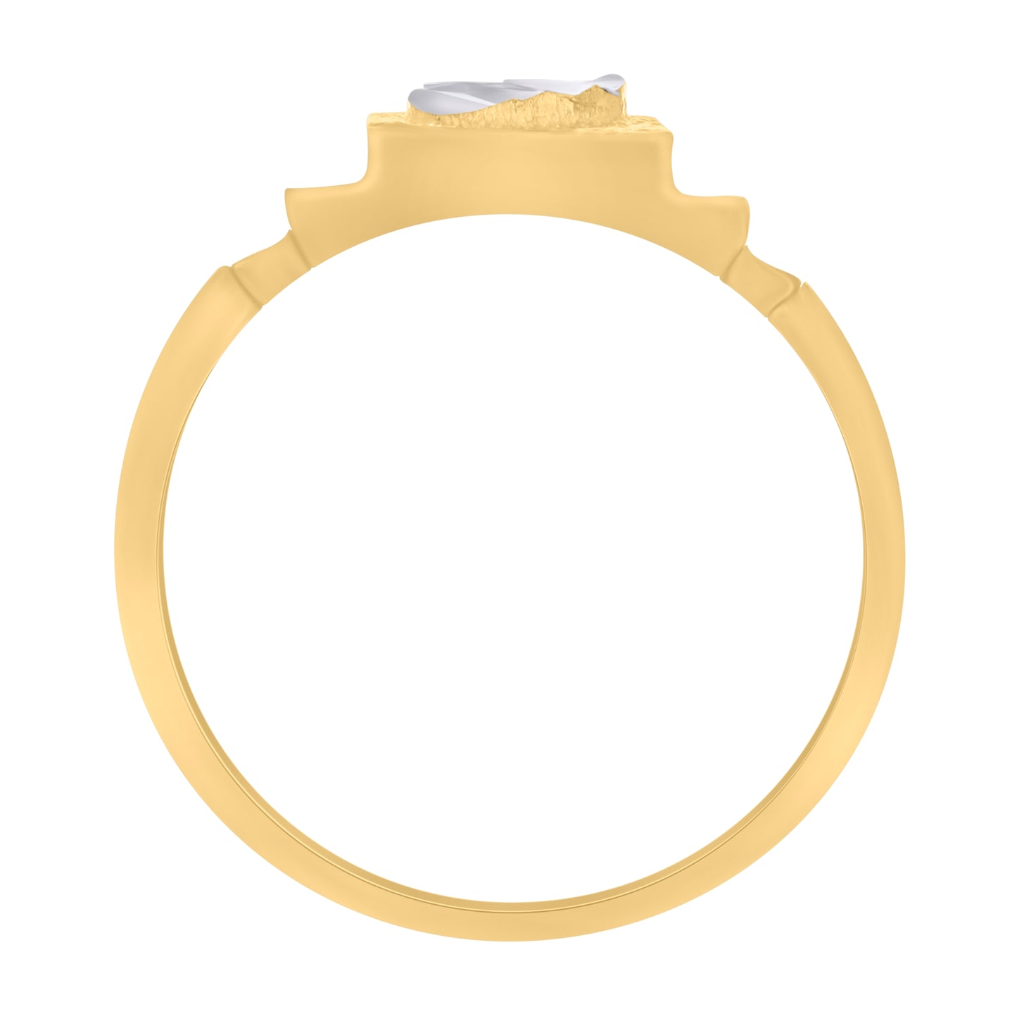 10K Two-Tone Gold Unisex Initial Alphabet Bridal Anniversary Engagement Wedding Ring