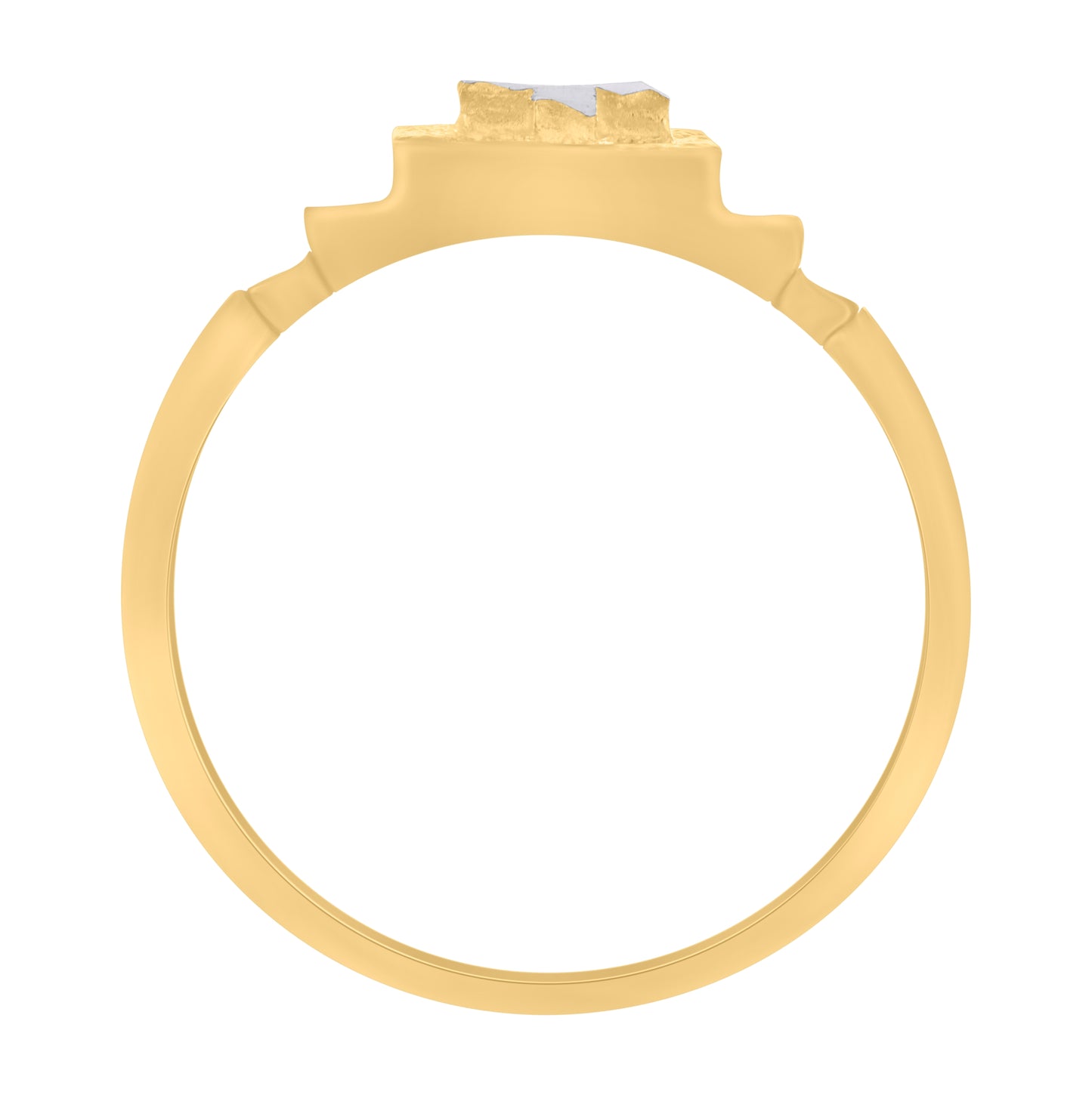 10K Two-Tone Gold Unisex Initial Alphabet Bridal Anniversary Engagement Wedding Ring