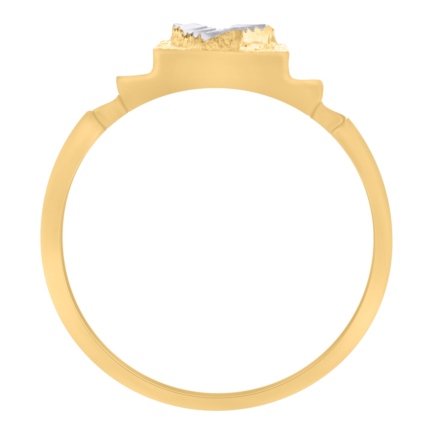 10K Two-Tone Gold Unisex Initial Alphabet Bridal Anniversary Engagement Wedding Ring