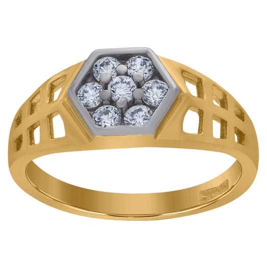 10K Two-Tone Gold Womens Cubic Zirconia Engagement Ring