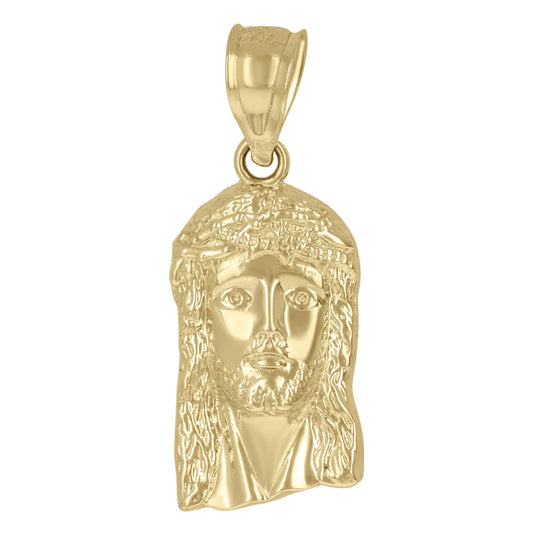 10K Two-Tone Gold Mens Jesus Religious Charm Pendant