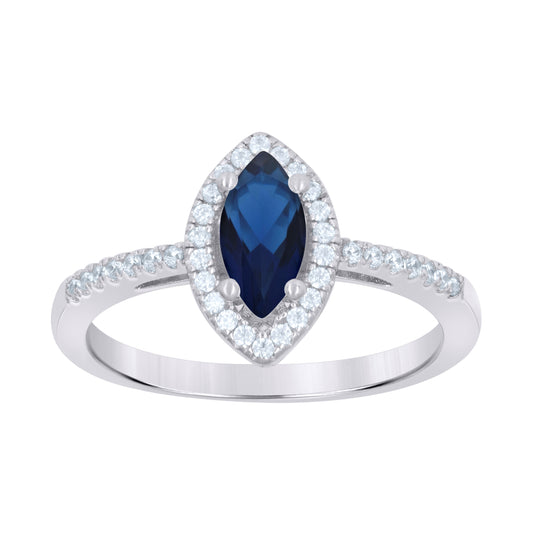 Sterling Silver Womens Marquise Cubic Zirconia Fashion Bridal Anniversary Wedding Engagement Band Ring