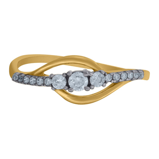 10K Two-Tone Gold Womens Round Cubic Zirconia Infinity Engagement Ring