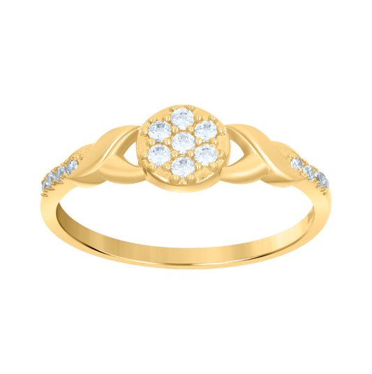 10K Two-Tone Gold Womens Cubic Zirconia Engagement Ring