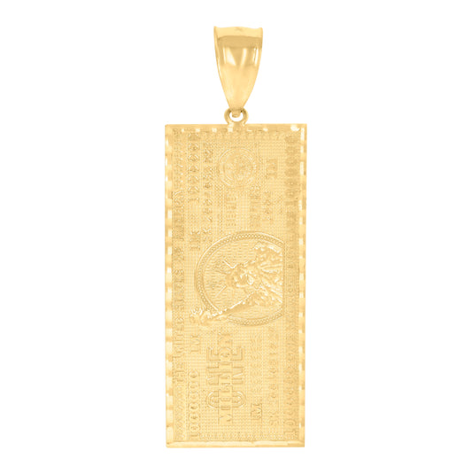 10K Yellow Gold Mens One Million Dollar Fashion Charm Pendant