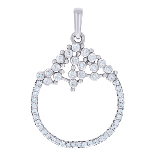 Sterling Silver Womens Cubic-Zirconia Fashion Charm Pendant