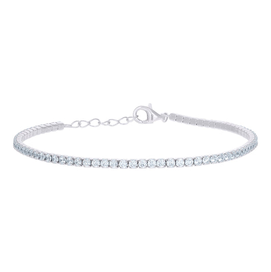 Sterling Silver Womens Cubic Zirconia Fancy Tennis Bracelet