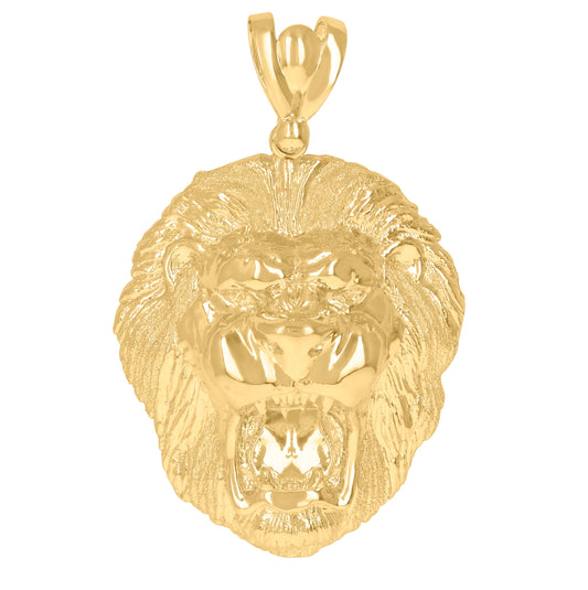 10K Yellow Gold Mens Zodiac Sign Leo Lion Charm Pendant