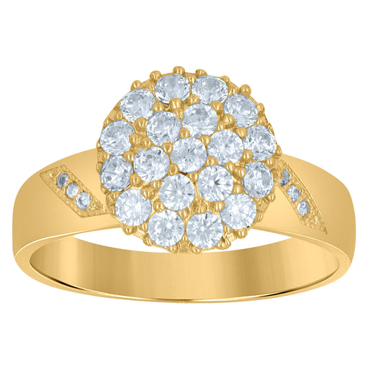 10K Two-Tone Gold Womens Cubic Zirconia Engagement Ring