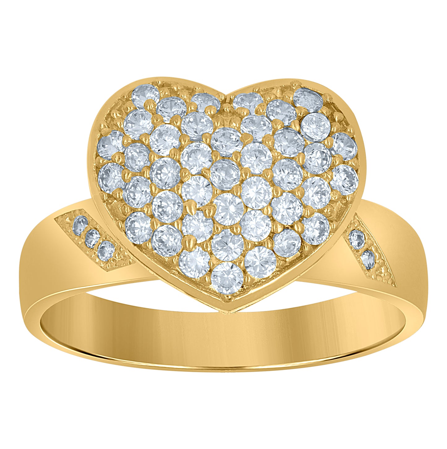 10K Yellow Gold Womens Cubic-Zirconia Engagement Ring