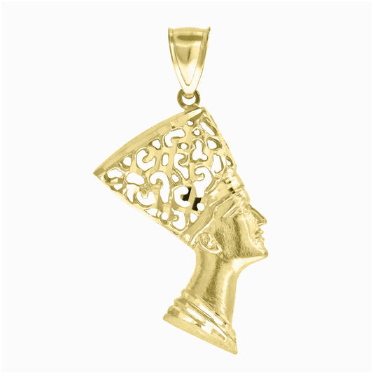 10K Yellow Gold Unisex Nefertiti Charm Pendant