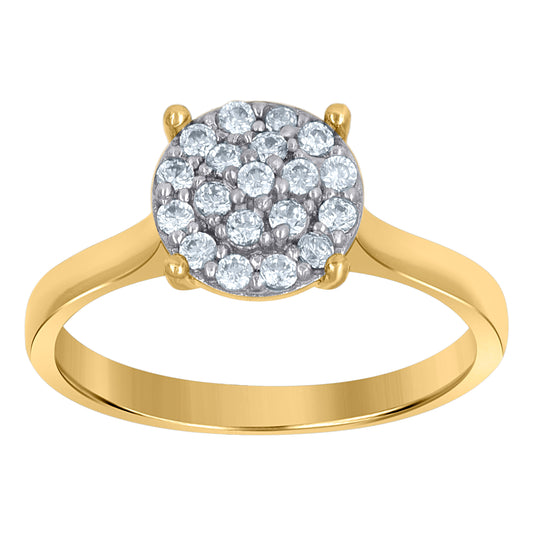 10K Two-Tone Gold Womens Princess-Cut Cubic Zirconia Engagement Ring