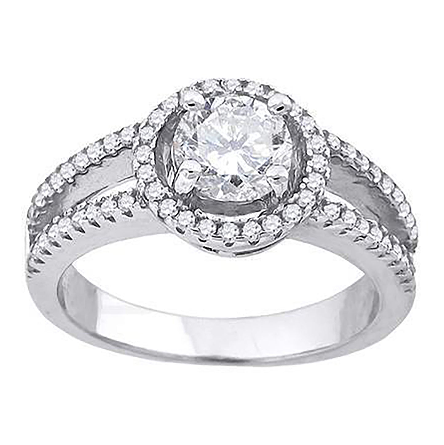 Sterling Silver Women's Cubic-Zirconia Fashion Bridal Anniversary Engagement Wedding Ring