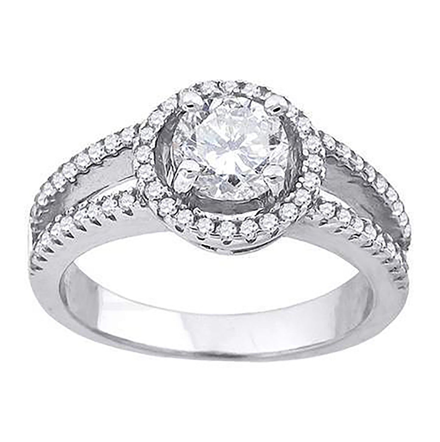 Sterling Silver Women's Cubic-Zirconia Fashion Bridal Anniversary Engagement Wedding Ring