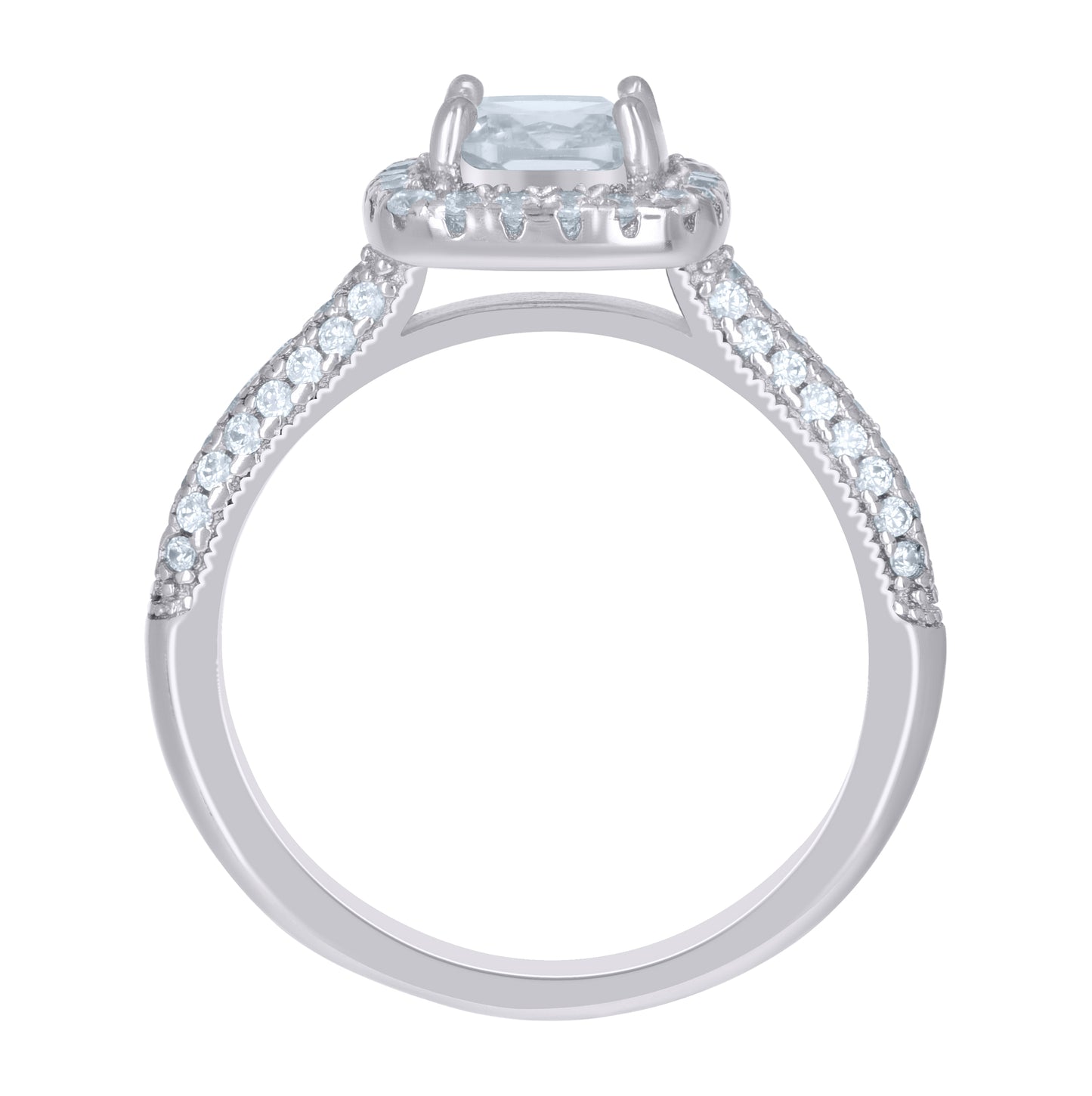 Sterling Silver Women's Princess Cut Cubic-Zirconia Fashion Bridal Anniversary Engagement Wedding Ring