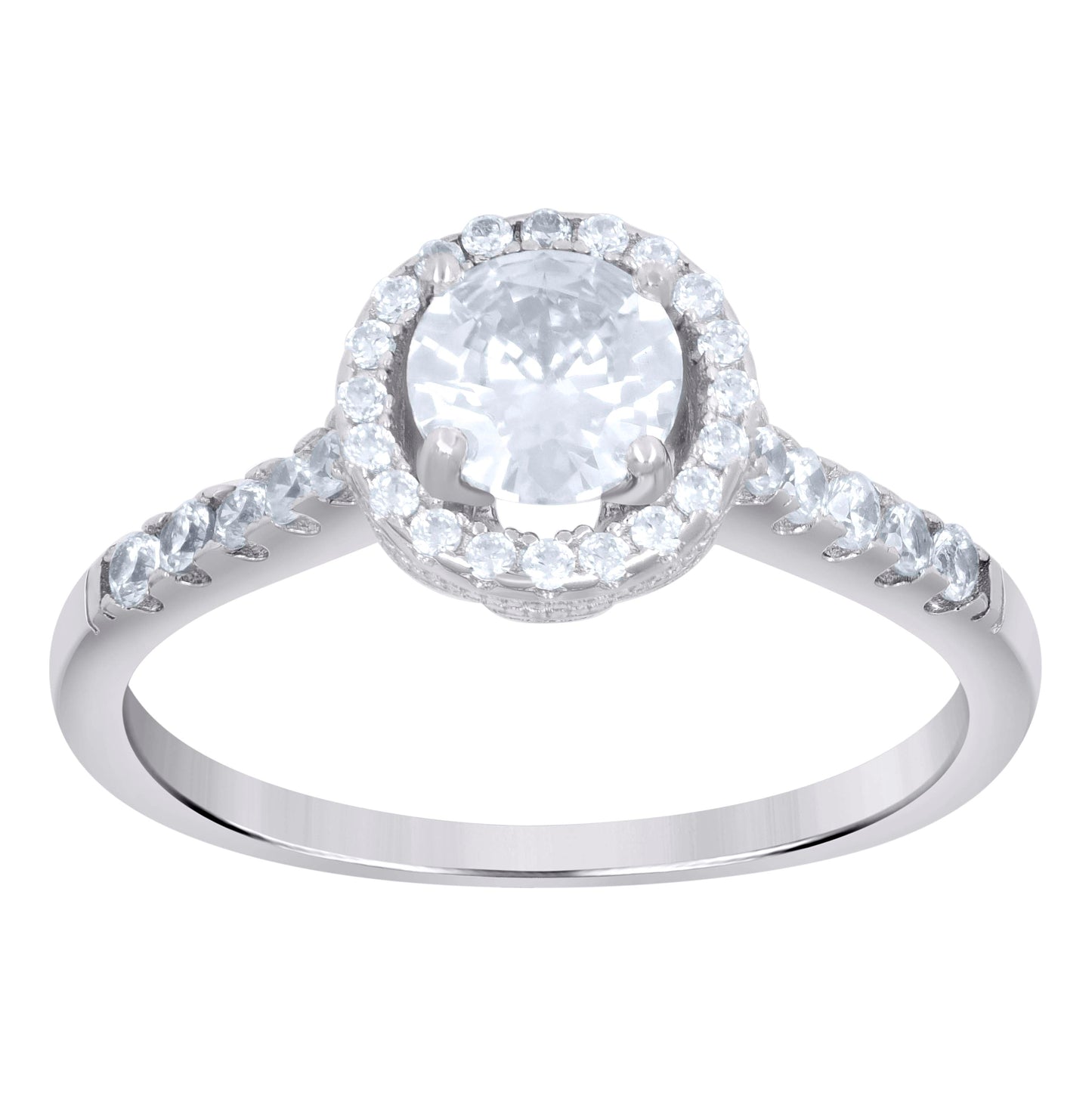 Sterling Silver Women's Cubic-Zirconia Fashion Bridal Anniversary Engagement Wedding Ring