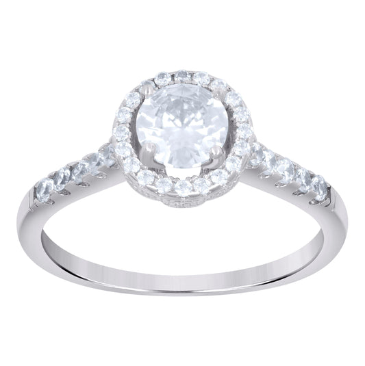 Sterling Silver Women's Cubic-Zirconia Fashion Bridal Anniversary Engagement Wedding Ring