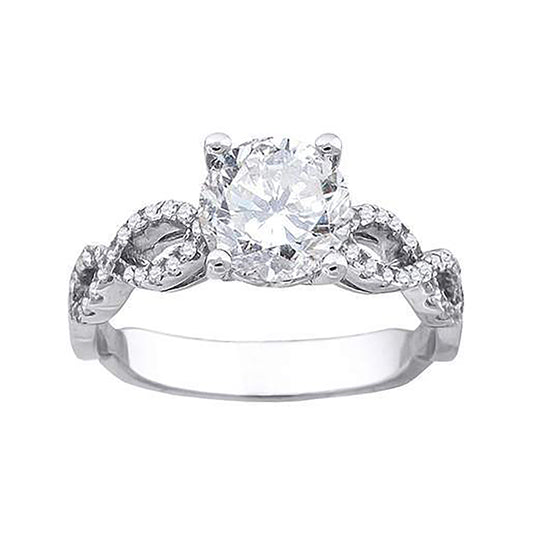 Sterling Silver Women's Cubic-Zirconia Fashion Bridal Anniversary Engagement Wedding Ring