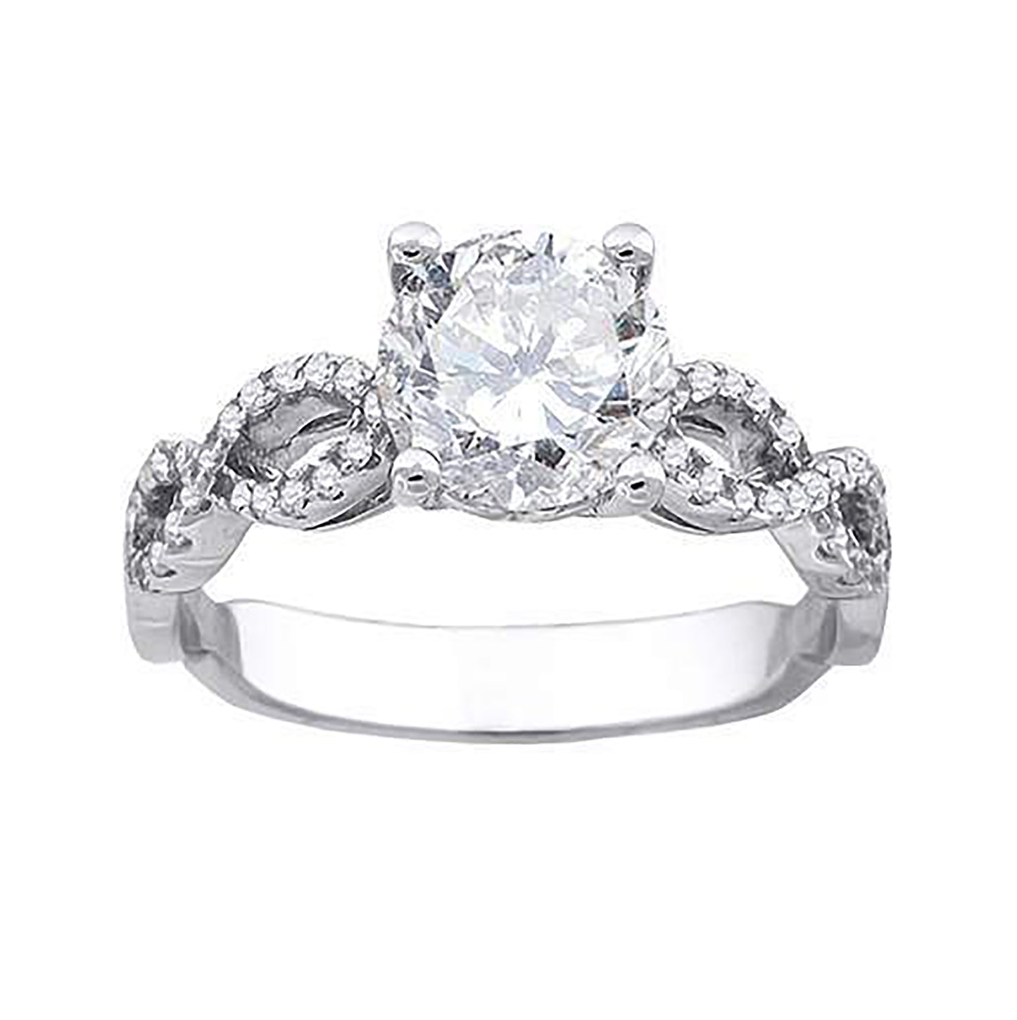 Sterling Silver Women's Cubic-Zirconia Fashion Bridal Anniversary Engagement Wedding Ring