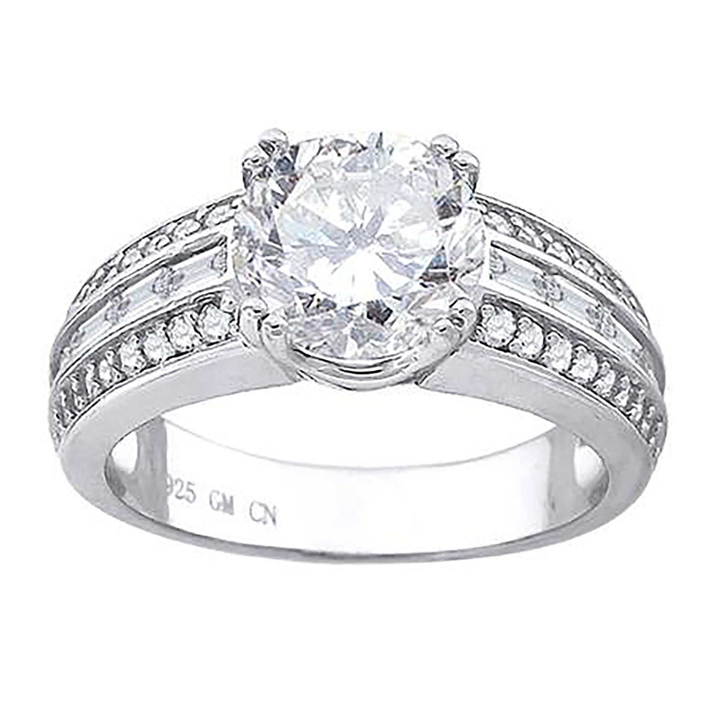 Sterling Silver Women's Cubic Zirconia Bridal Anniversary Engagement Wedding Ring