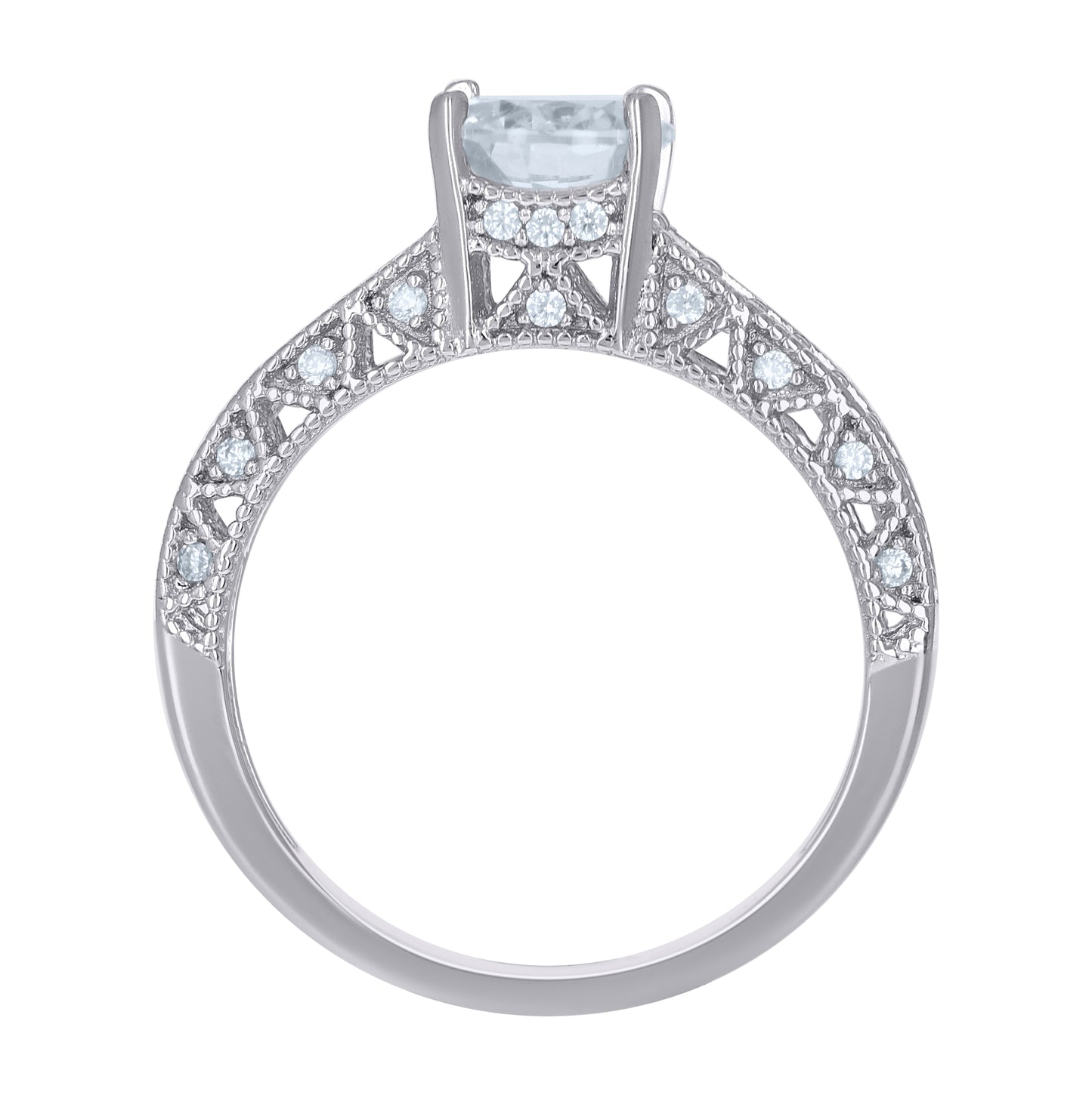 Sterling Silver Women's Cubic Zirconia Fashion Bridal Anniversary Engagement Wedding Ring
